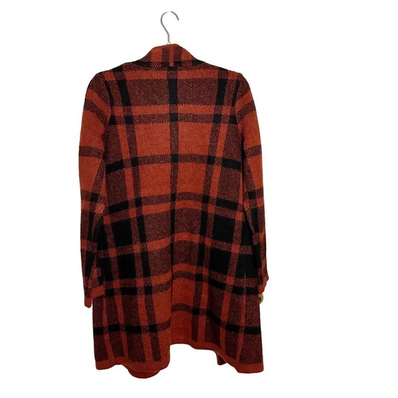 Soft Surroundings Cozy Cottage Cardigan Sweater Plaid Red Black Size Small NEW - Picture 3 of 6